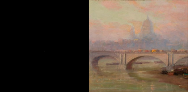 Painting of waterloo bridge in oil